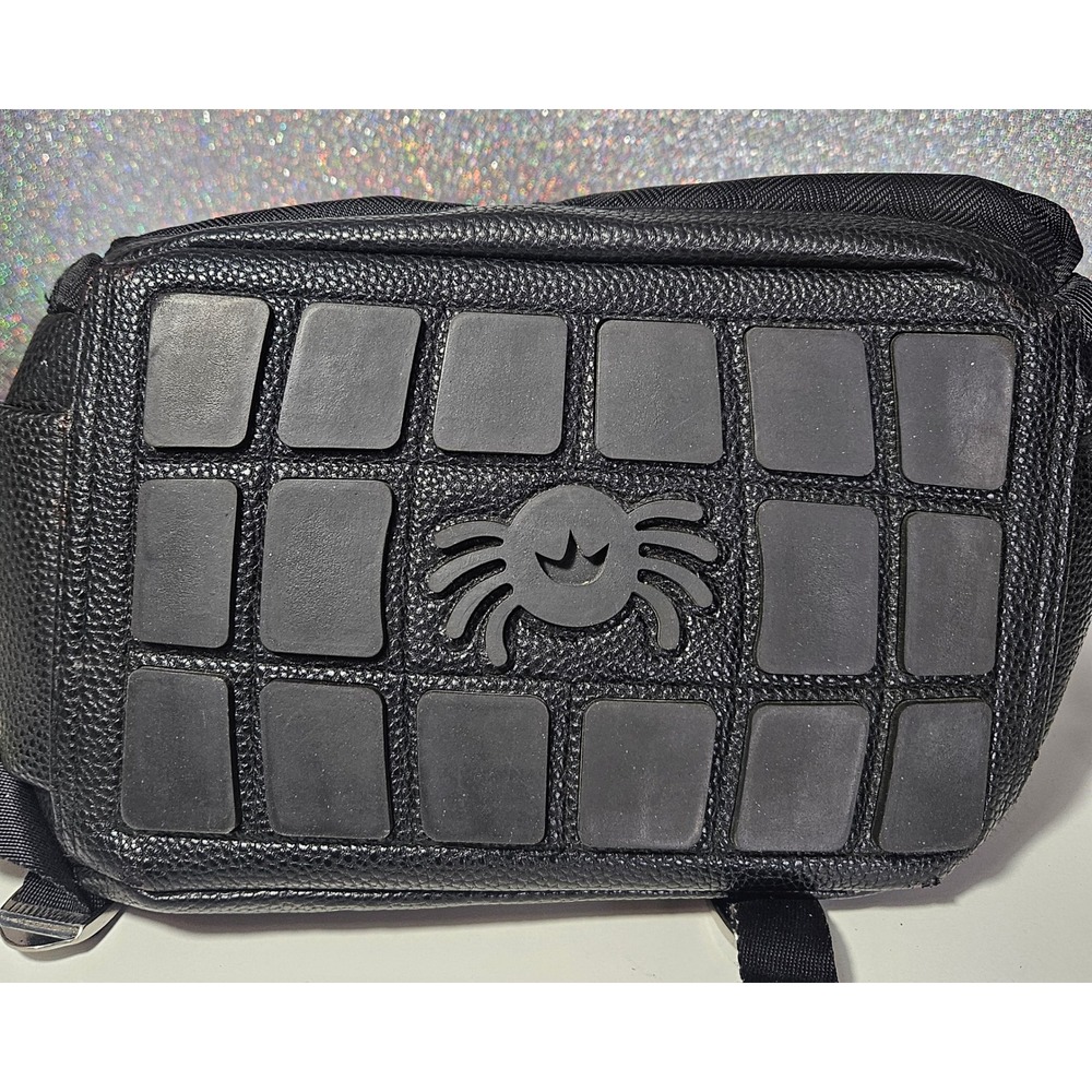Itzy Ritzy Boss Backpack Diaper Bag Black Herringbone Vegan Leather Tassel - Picture 3 of 12